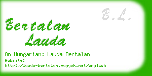bertalan lauda business card